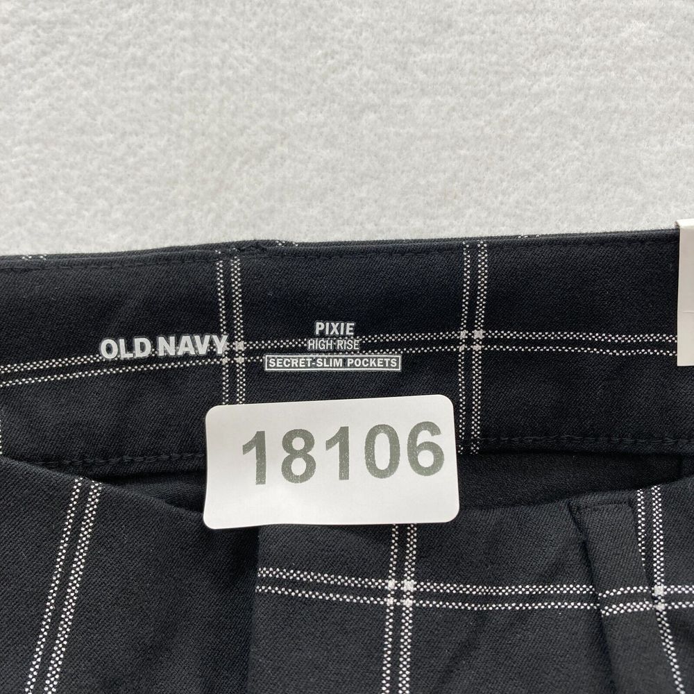 Old Navy Pixie Pants Women's 2 Black Plaid Stretch Fabric Slim Leg Ankle Pants - Picture 4 of 12